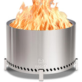 HGD 28-inch smokeless firepit in stainless steel adds a modern focal point to your patio.