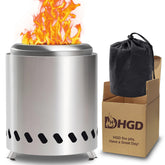 HGD small tabletop fire pit front view in stainless steel for outdoor use