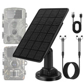 Hhuiyu 3W trail camera solar panel powering outdoors.