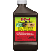 Hi-Yield broad-use insecticide bottle pour enables targeted outdoor pest control.
