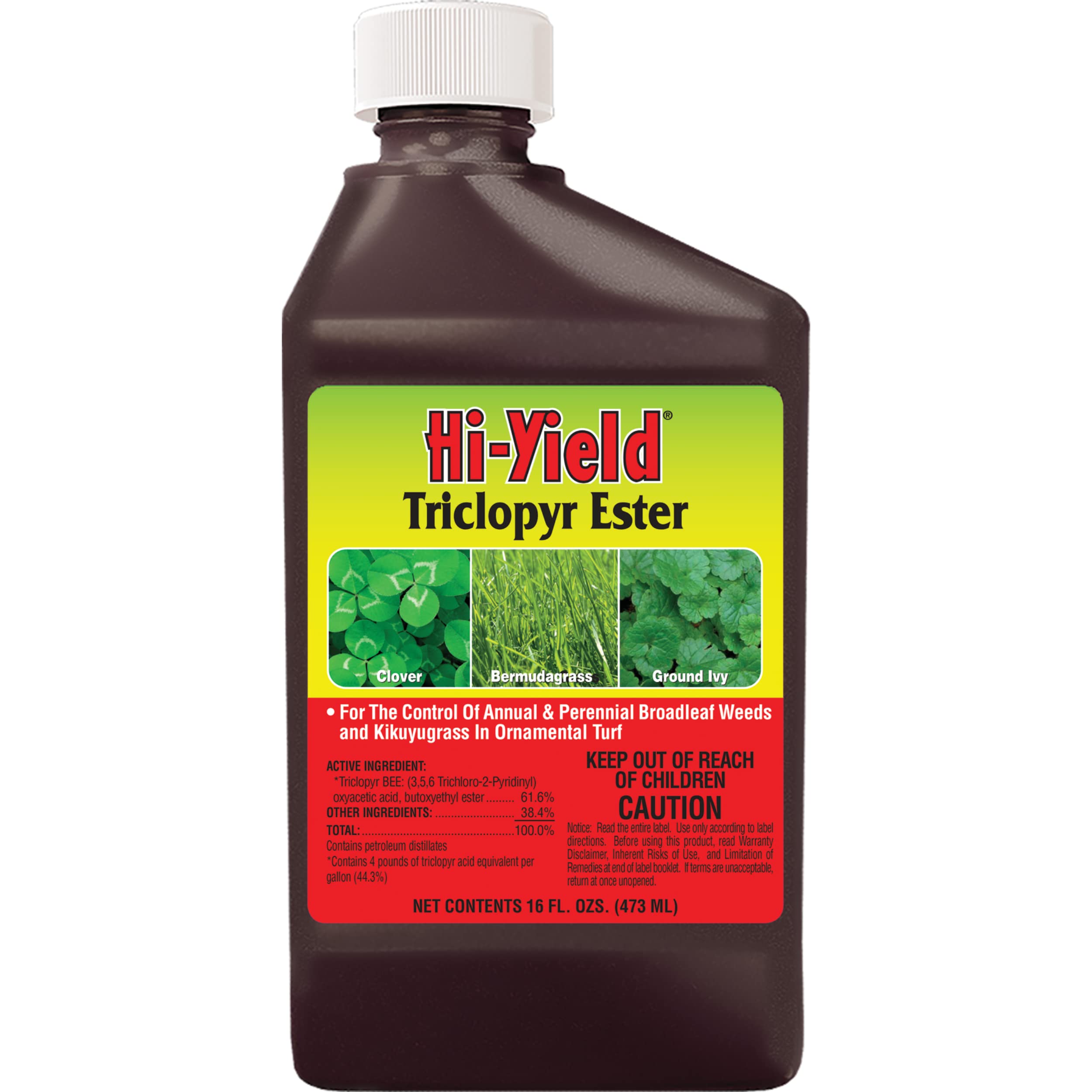 Hi-Yield Triclopyr Ester 16oz bottle for turf broadleaf weed control in lawns
