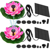 Hiboom 2-pack solar water fountain in sunlight ideal for bird baths and ponds.