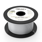 HIBUMFX spool of aluminum fence wire 250 ft, 17 gauge, ready for outdoor fencing.