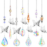 Hicarer crystal suncatcher butterfly prism creates rainbow light patterns in sunny windows