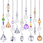 Hicarer crystal suncatchers 9-pcs set reflecting sunlight for vibrant room color