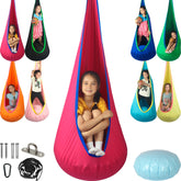 HiChrote Kids Pod Swing Seat indoors calms with vestibular input.