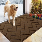 hicorfe front door mat 24x35 absorbs moisture to keep floors dry