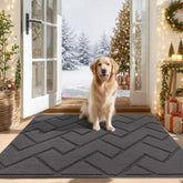 hicorfe indoor door mat non-slip 32x48 gray keeps floors dry