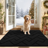 hicorfe indoor doormat front view with low-profile design and non-slip backing.
