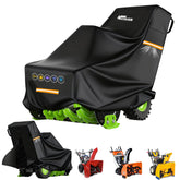 HICOVER snowblower cover front view shows universal fit and waterproof protection.