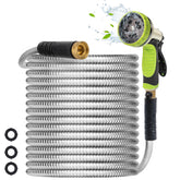 Higen metal garden hose 25ft with durable stainless steel exterior