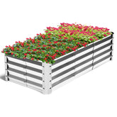Highpro galvanized raised bed kit in full outdoor view for 4x2x1ft planting