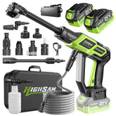 highsam cordless pressure washer front-view unit highlights compact portability for cars