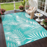 HiiARug 5x7 outdoor rug with reversible palm pattern for flexible patio styling