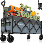 Hikemoon 34 inch wagon with open interior for long items and easy loading