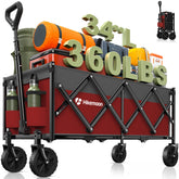 Hikemoon 34-inch wagon, top view, showcasing extra-long interior for long items.