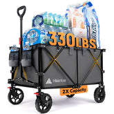 Hikenture collapsible wagon with 330 lbs capacity for groceries and gear.