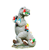 Himaweek garden statue 14-inch dinosaur gnome; outdoor decor that endures sun and rain