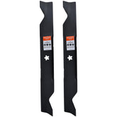 Hipa 2-pack 46-inch high lift blades with 5-point star for precise mowing.