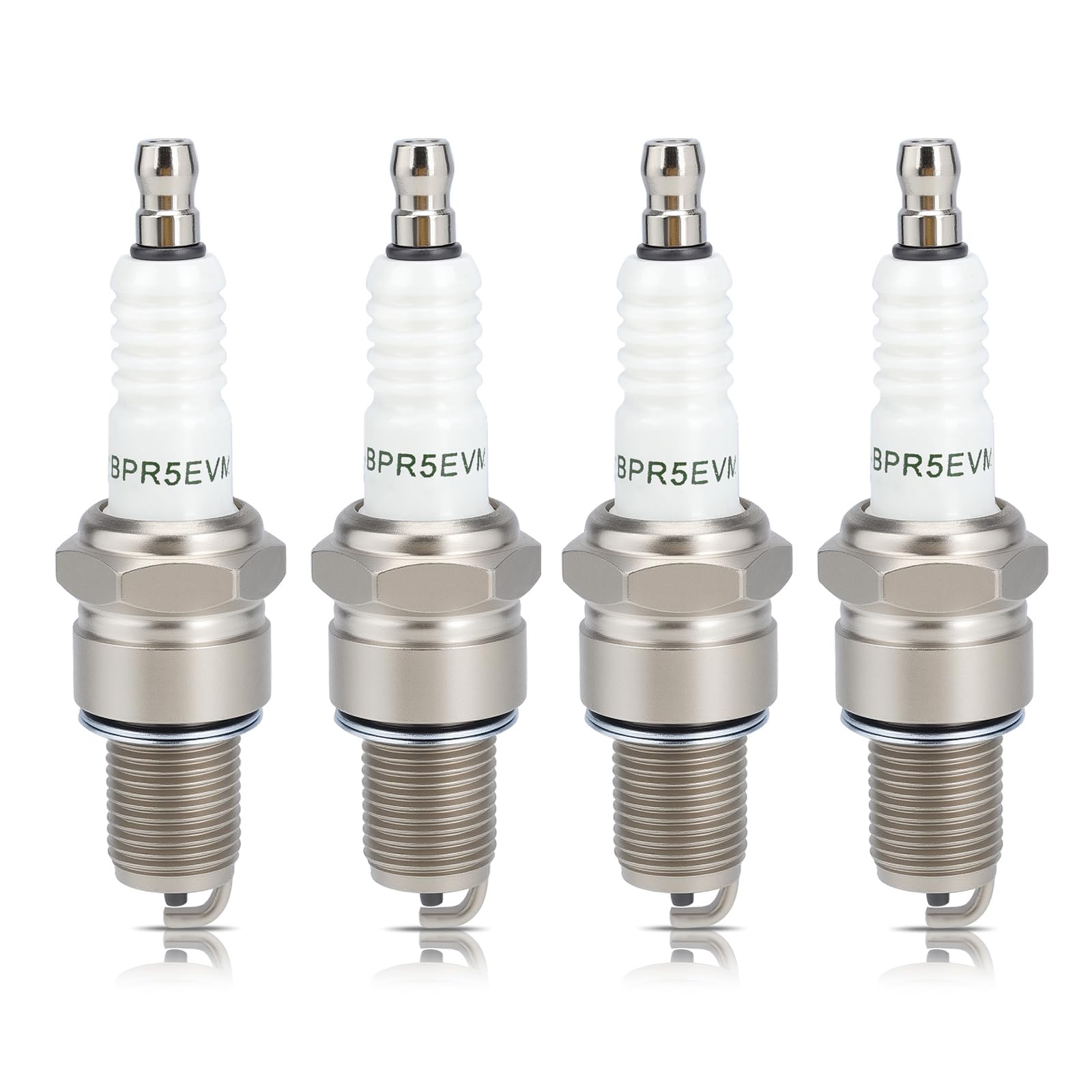 Hipa BPR5ES spark plug close-up showing ignition tip and threading for compatibility.