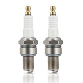 Hipa BR8ES two-pack spark plug for reliable ignition in 2-stroke engines.