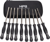 Hipa carburetor adjustment tool kit case open for on-site tuning convenience.