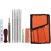 Hipa chainsaw sharpening kit with orange pouch for easy transport and quick maintenance.