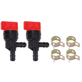 Hipa 2-pack 1/4-inch 90-degree shut-off valve, side view, for reliable fuel control.