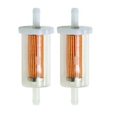 Hipa inline fuel filter close-up showing precise 1/4 in inlet for easy installation.