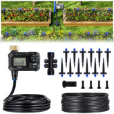 HIRALIY 50ft drip irrigation kit timer streamlines outdoor watering.