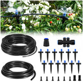 HIRALIY 50ft quick connect system — easy garden irrigation for raised beds.