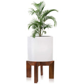 Hismocal wood plant stand with a modern design elevates rooms.