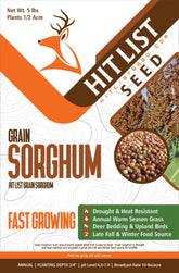 Hit List Seed Grain Sorghum food plot seeds bag helps establish reliable deer forage