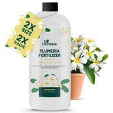 HiThrive Plumeria Food bottle supports lush blooms and vibrant foliage.
