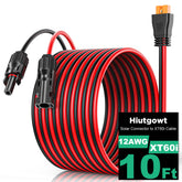 Hiutgowt 12AWG XT60i solar cable 10ft shows a clean connection from panel to device for efficient charging.