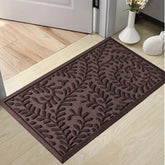 HIYARD front door mat with absorbent surface traps water and dirt outside.