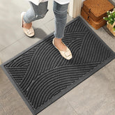 HIYARD front door mat with absorbent surface captures moisture at entry