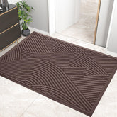 HIYARD sturdy front door mat with absorbent surface captures moisture, keeping interiors dry.