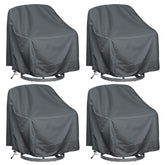 HI···YOUR COVER four-pack protects outdoor swivel lounge chairs from rain and sun