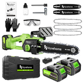 Hiyuehome 12-inch cordless chainsaw with dual batteries for quick trimming