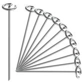 HKKZYT 12-inch 8ga circle-top staple for durable ground anchoring in gardens.
