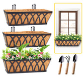 HKZ Deck Balcony Railing Planter 24inch on a railing adds color and curb appeal.
