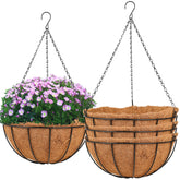 HKZ hanging basket planter with coco liner for improved drainage.