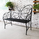 HLC outdoor bench butterfly design front view for elegant garden seating.