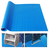 Hlimior blue pool ladder mat, anti-slip protection for ladders and liners.