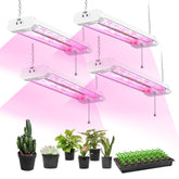Hlite 4 Pack 16-inch full-spectrum grow light assembly boosts indoor seedling growth