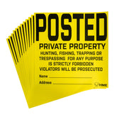 HME posted private property sign in 11x11 no-tear vinyl, durable boundary marker.