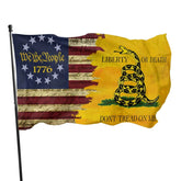 Hnjgno Dont Tread On Me flag in 3x5 ft, durable outdoor display.