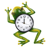 HOBYLUBY frog outdoor clock front view displays time, temperature, and humidity at a glance.
