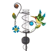 HOBYLUBY hummingbird rain gauge with colorful LEDs lights up your outdoor space.